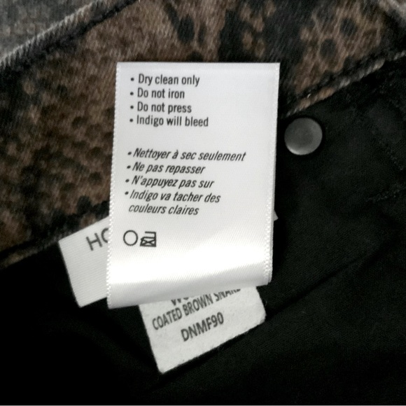 NWT PAIGE Hoxton Jeans Ultra Skinny Coated Snake Black Brown Size 26 - Picture 12 of 16